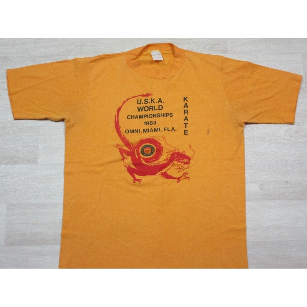 Vintage USKA World Championships T Shirt (M) 1983 Omni Miami, Florida Karate‎